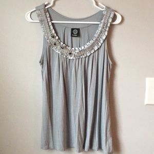 Gray/Silver Embroidered Tank